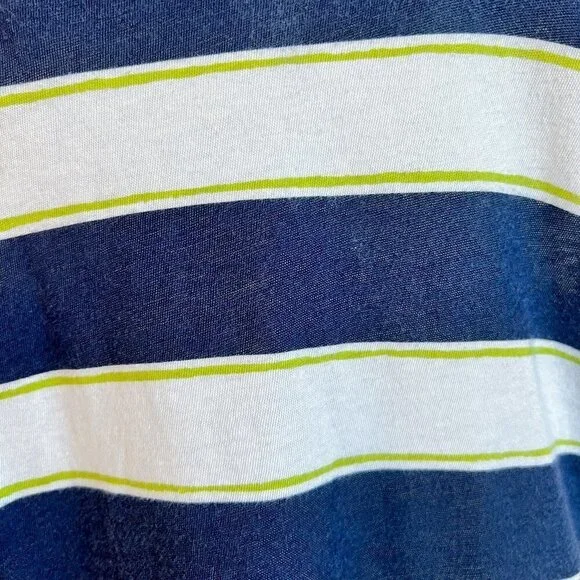 Women's SO Racerback Tank Top | Navy & White Stripe | Size Medium | 100% Cotton - Picture 6 of 7